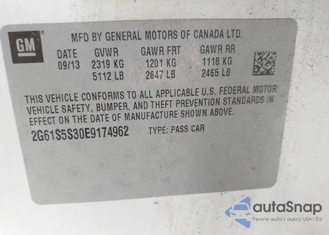 2014 Cadillac Xts Platinum из США, поврежденный, VIN 2G61S5S30E9174962